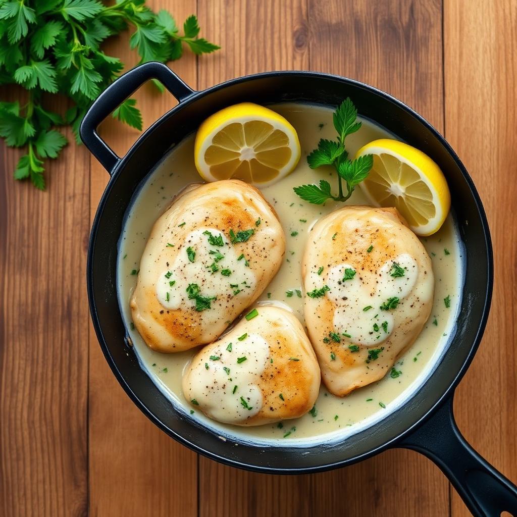 Pollo cremoso al limón